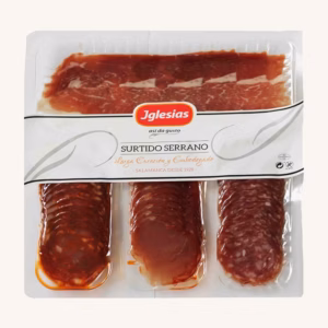 Iglesias Serrano assortment with ham (jamón), chorizo, salchichón and lomo (loin), pre-sliced 200 gr