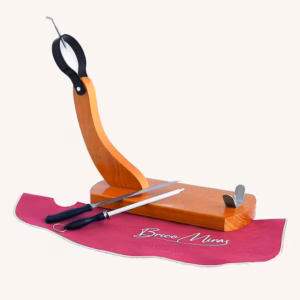 BricoMiras Ham holder (jamonero) model Huelva + ham knife + honing steel (chaira) + ham cover, from Andalusia