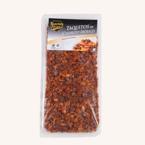 Sánchez Alcaraz Taquitos Chorizo Ibérico, diced in small cubes, tray 300 gr