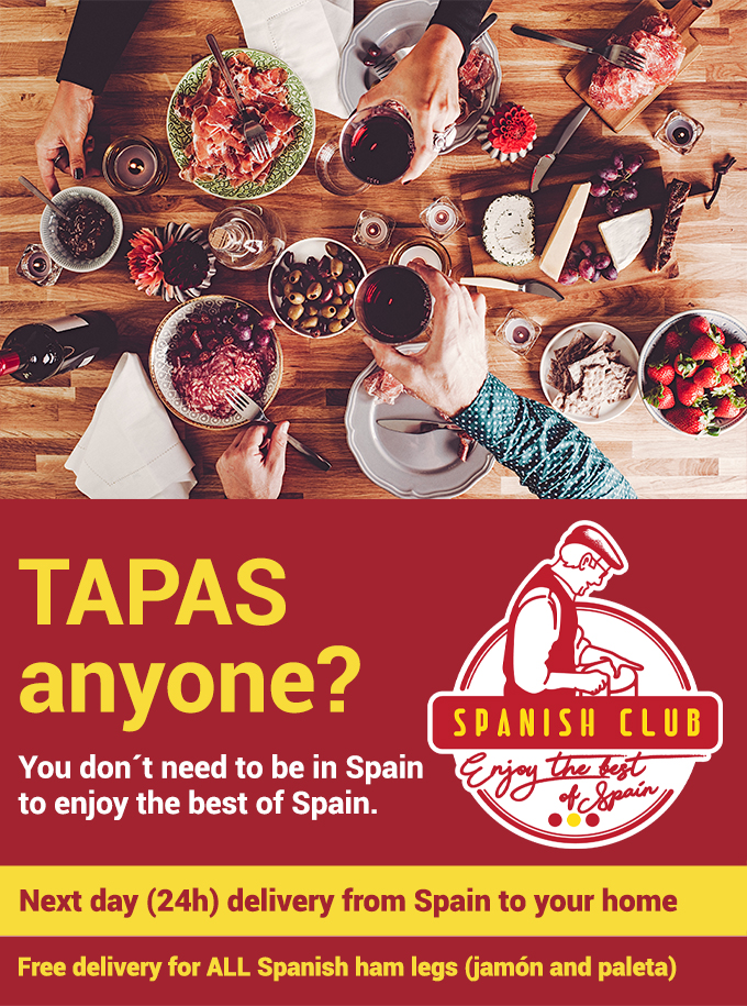 Spanish Club, buy online wine, ham, drinks, olive, charcuterie, tapas and pantry Tapas from Spain