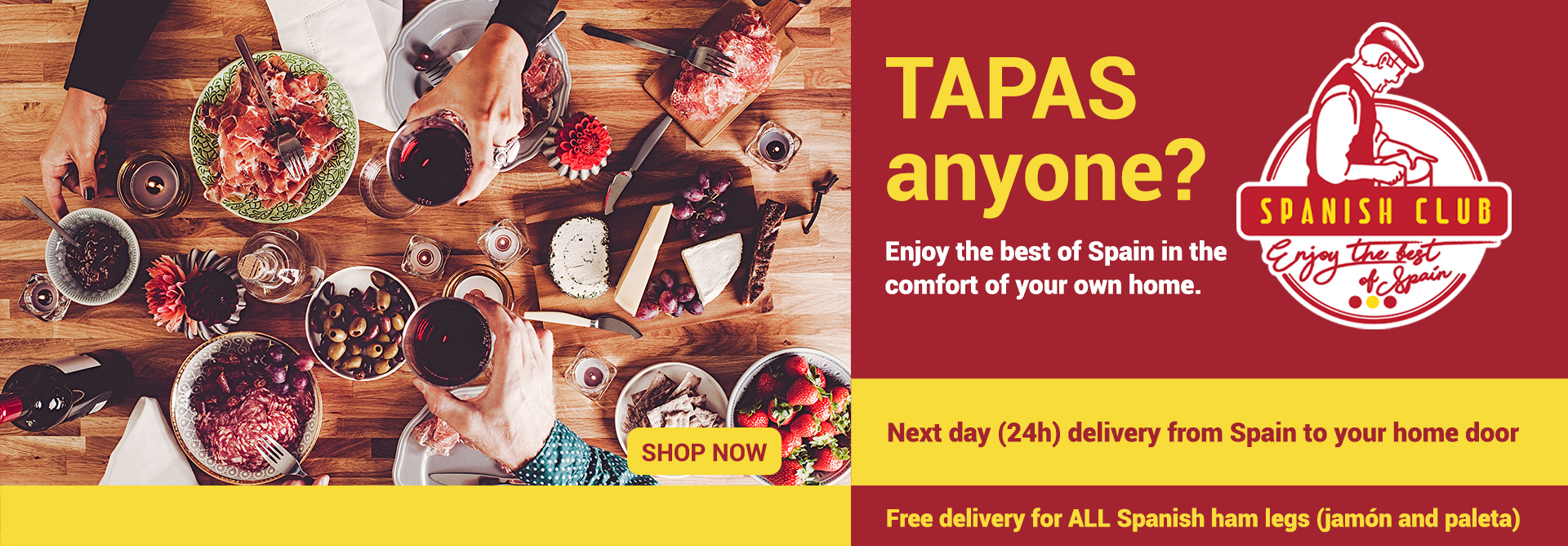 Spanish Club, buy online wine, ham, drinks, olive, charcuterie, tapas and pantry Tapas from Spain