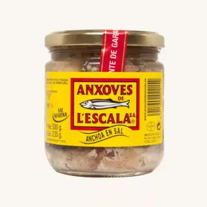 Salted Anchovy fillets (salazón), artisan, from Girona - Mediterranean Sea, medium jar
