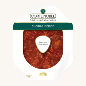 Chorizo 50% Ibérico de cebo de campo - from Extremadura, pre-sliced
