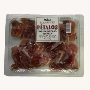 Pétalos (extra thin) - Paleta (shoulder ham) de cebo Ibérico (50%), pre-sliced